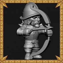 castillo Guardia arquero mesa 3d print model - Mito3D