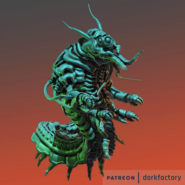 cyberpede tabletop 40k alien bug giant warhammer scifi dnd centipede cyber 3D print model - Mito3D