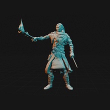 humano sangre cazador mesa personaje d pícaro dnd clérigo 3d print model - Mito3D