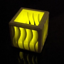 vague mur tealight 01 bougie décoration lumière thé batterie chauffe plat 3d print model - Mito3D