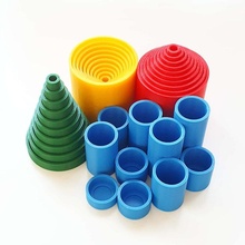 knobless cylinders 3d printed montessori toys & games education shapes cylinder colors activities 3d print model - Mito3D