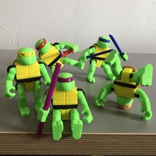 tmnt azione figure flettere support free articolato figura tartarughe flessibile filamento ninja adolescente mutante 3d print model - Mito3D