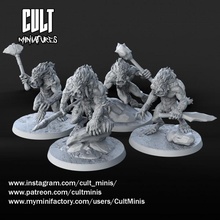 yethi pack tabletop creature dragons dungeons set wargames miniature d&d dnd pathfinder bestiary cultminis 3d print model - Mito3D