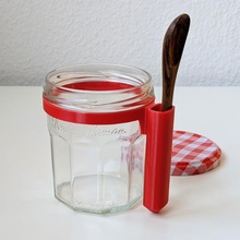 spoon holder bonne maman jars sugar kitchen upcycling jar jam 3d print model - Mito3D