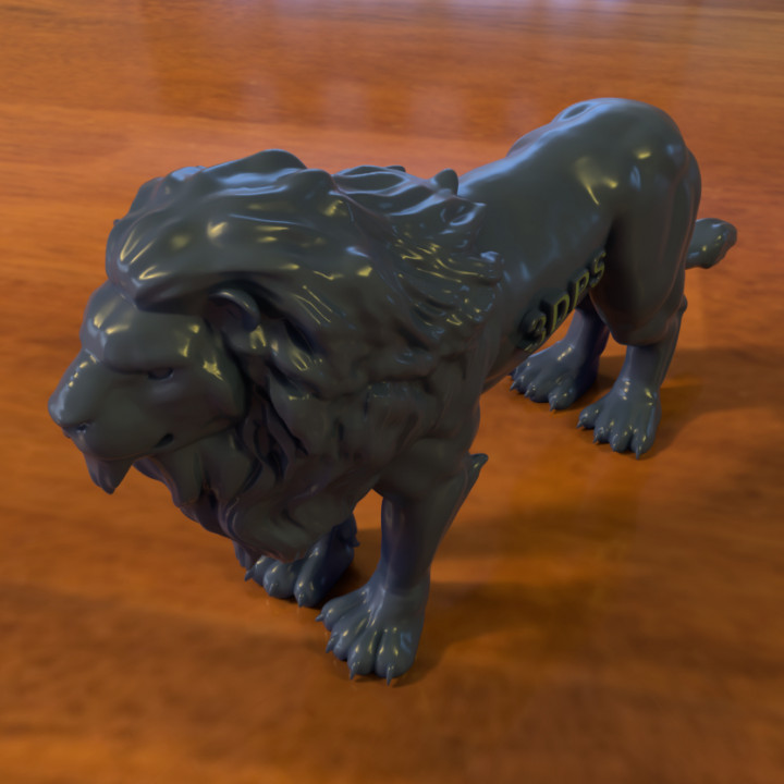 Leone re criniera negozio Africa animale bestia gatto figurine miniature natura scultura statua selvaggio zoo giungla leon 3D print model - Mito3D