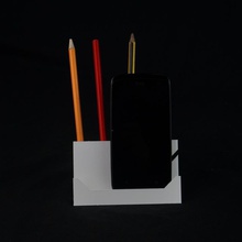 smartphone + sostenedor pluma jardín titular escritorio móvil oficina teléfono pie plumas 3d print model - Mito3D