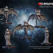 succubi team tabletop 40k dragons model sci-fi sexy war warhammer woman miniature dnd inquisitor wh40k pathfinder wh 3d print model - Mito3D