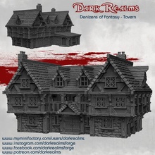 denizens fantasy - tavern tabletop building house medieval terrain d&d guild 3d print model - Mito3D