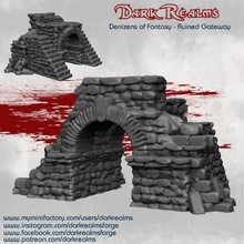 denizens fantasy - ruined gateway tabletop terrain gate d&d ruins entrance 3d print model - Mito3D