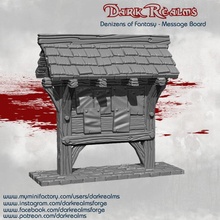 denizens fantasy - message board tabletop building medieval terrain d&d 3d print model - Mito3D
