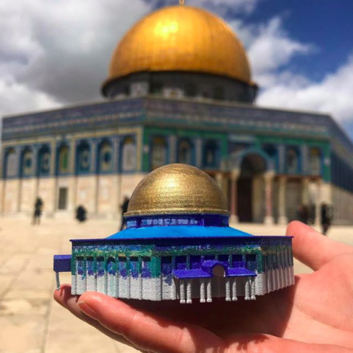 dome rock - jerusalem architecture building temple mosque israel sacred islam islamic muslim miniworld miniworld3d mosquee mezquita domo domeoftherock roca palestine 3D print model - Mito3D