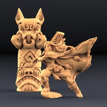 Franziska maître bataille sanglier totem amazones kickstarter table barbare diablo dragons donjons combattant héros Humain miniatures personnage miniature nain jeu guerre dnd tribu 3d print model - Mito3D