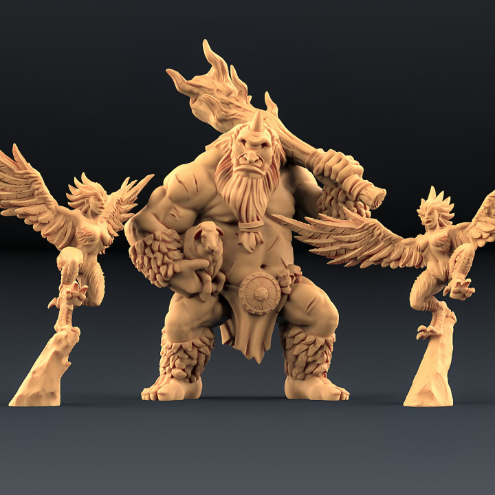 Ciclope 2 harpias amazonas kickstarter tampo mesa diablo dragões masmorras mini miniaturas miniatura monstros minis harpia jogo guerra inimigos encontro dnd artesão guilda 3D print model - Mito3D