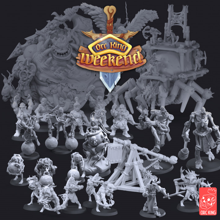 99 models - orc king army pack tabletop archer fantasy goblin miniatures undead warhammer warrior spider zombies orcs archers dnd bundle warriors goblins ageofsigmar warcry 3D print model - Mito3D