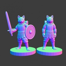 dogfolk warrior kuro tabletop dog fighter rpg miniature fanart minis 28mm dnd dungeons dragons canine pathfinder anthropomorphic anthro dungeon meshi delicious 3d print model - Mito3D