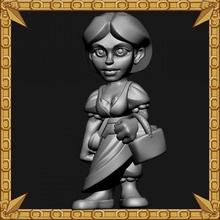 villagers peasant female tabletop 3d print model - Mito3D