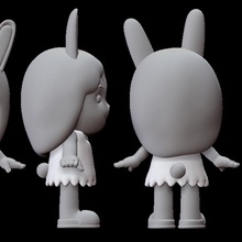 rabbit girl forest friends toys & games figure character 3d print model - Mito3D