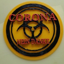 Corona danke Emblem Gebärmutter vierus 3d print model - Mito3D