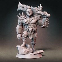 goliath barbarian type hair modular hands 4 weapons presupported tabletop axe fantasy fighter mini sword miniature dungeonsanddragons minis patreon 28mm dnd maul pathfinder handaxe greataxe miniflayer dndminiatures greatswrod 23mm 3d print model - Mito3D