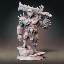 goliath barbarian type bald modular hands 4 weapons tabletop 3d print model - Mito3D