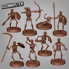 skeleton bundle tabletop ancient fantasy master medieval minion monster rpg tomb undead miniature enemy dungeon dnd pathfinder goon 3d print model - Mito3D