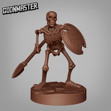skeleton - spearman1 tabletop ancient fantasy master medieval minion monster rpg shield tomb undead enemy dungeon dnd pathfinder spearman goon 3d print model - Mito3D