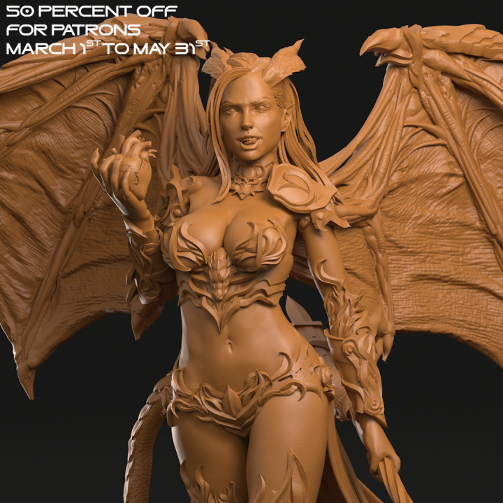 succubus tabletop 3d fantasy spear dungeonsanddragons d&d dnd tabletopgame printedminiatures tabletopgamers 3dartguy 3D print model - Mito3D