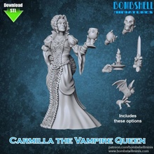 carmilla vampire queen tabletop monster undead babe necromancer seductress 3d print model - Mito3D