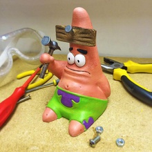 patrick dövülmüş sanat hayranı çizgi film komik dizi tv çekiç spongebob denizyıldızı boyalı tırnak patrickstar canlandır 3d print model - Mito3D