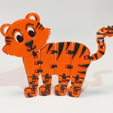 flexi articulado Tigre juguetes juegos animales safari flexible selva 3d print model - Mito3D
