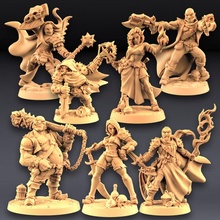 troubles tavern - complete bundle 7 heroes tabletop dragons dungeons female figure hero mini miniatures character miniature male assassin rogue dnd thief artisan guild 3d print model - Mito3D