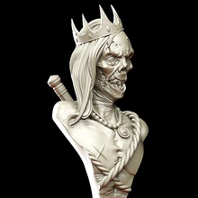 arruinado Rey busto mesa corona fantasía miniaturas muertos vivientes pintura miniatura muerto impío fantasyart 3d print model - Mito3D