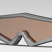 birleştirilmiş koruyucu gözlük 3d print model - Mito3D