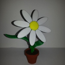 flowerkit daisy jardín flor ensamblar modelo naturaleza planta maceta 3d print model - Mito3D