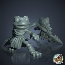 grenouille guerrier lance combattant dnd grogné grippli 3d print model - Mito3D