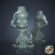 frogfolk villager carrying pot store cute frog tribe grung townsfolk grippli 3d print model - Mito3D
