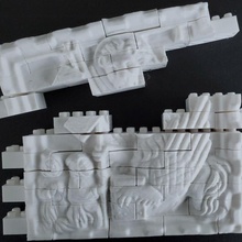 montini lion wall set lego compatible art creature relief block brick bouwstenen briques 3d print model - Mito3D