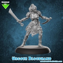 urgoth bloodhand fantasy female fighter orc warrior babe 3d print model - Mito3D