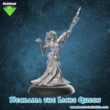 necralia liche queen fantasy female undead lich babe necromancer 3d print model - Mito3D