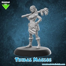 tribal maelee fantasy female engineer caveman prehistoric mechanic babe cavewoman 3d print model - Mito3D