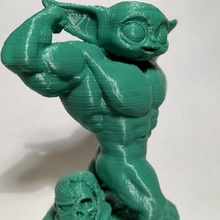 strong baby yoda green jedi master starwars youtube super power muscle 3dmaker 3d print model - Mito3D