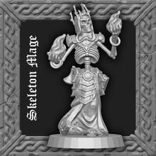 skeleton mage - arcane tabletop dragons dungeons undead warhammer wizard miniature dead lich skirmish crypt 3d print model - Mito3D