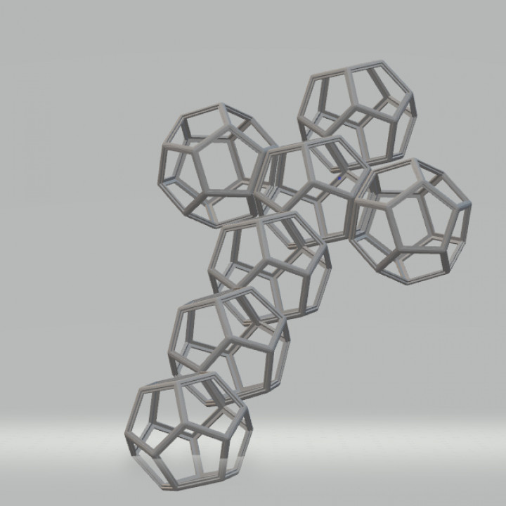 pentagon cross - discrete 3D print model - Mito3D