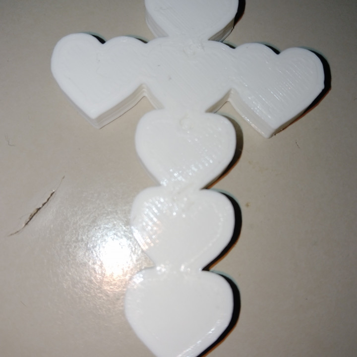 hearts cross - love 3D print model - Mito3D