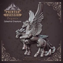 pegusis - celestial creature heaven hath fury 32 mm pre-supported tabletop dragon hell kickstarter unicorn horse dungeon dnd 3d print model - Mito3D