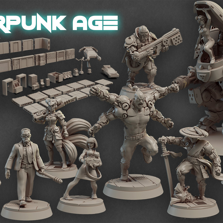 cyberpunk età bundle tavolo 3D print model - Mito3D
