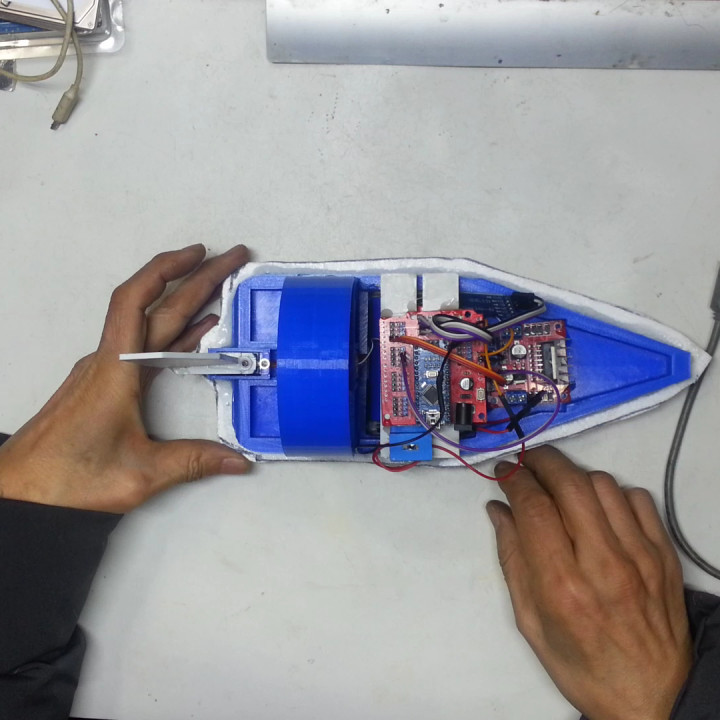 fan alimentato rc airboat fabbricazione barca 3D print model - Mito3D