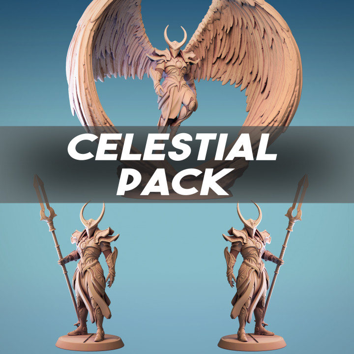 angel pack tabletop print armor lord celestial warlock sol lotp 3D print model - Mito3D