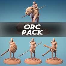 orc pack tabletop print creature monster lord mounted panthera uruk lotp 3d print model - Mito3D