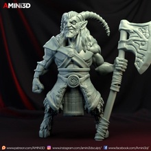 goatman03barbarian Tischplatte 3d Barbar Kämpfer Krieger Miniatur 3dprint Verliese Drachen dnd Dungeons Tischspiel miniature3d amini3d gedruckte Miniaturen Tischminiaturen Tabletopgamesaddict Tischspieler Tischmeister Ziegenmann 3d print model - Mito3D